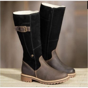 Low Heel High Tube Side Zipper Knight Boots